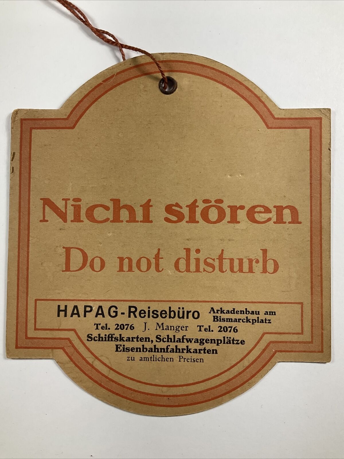 Heidelberg Germany Mid Century Hotel Reichspost - Reischshof Do not Disturb Sign