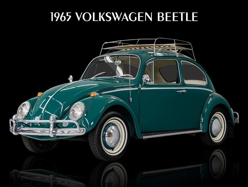 1965 VW Volkswagen Beetle in Green NEW METAL SIGN: 9x12\