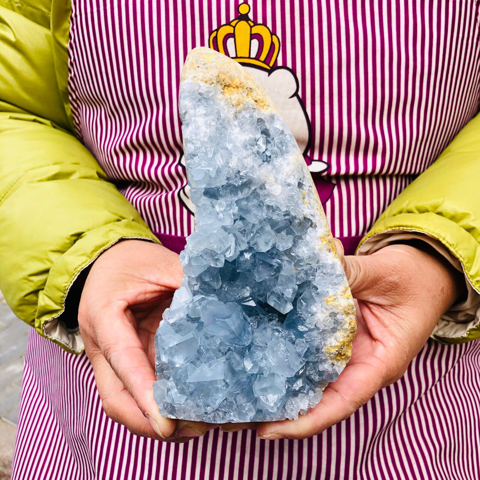 3.56LB Natural Beautiful Blue Celestite Crystal Geode Cave Mineral Specimen 209