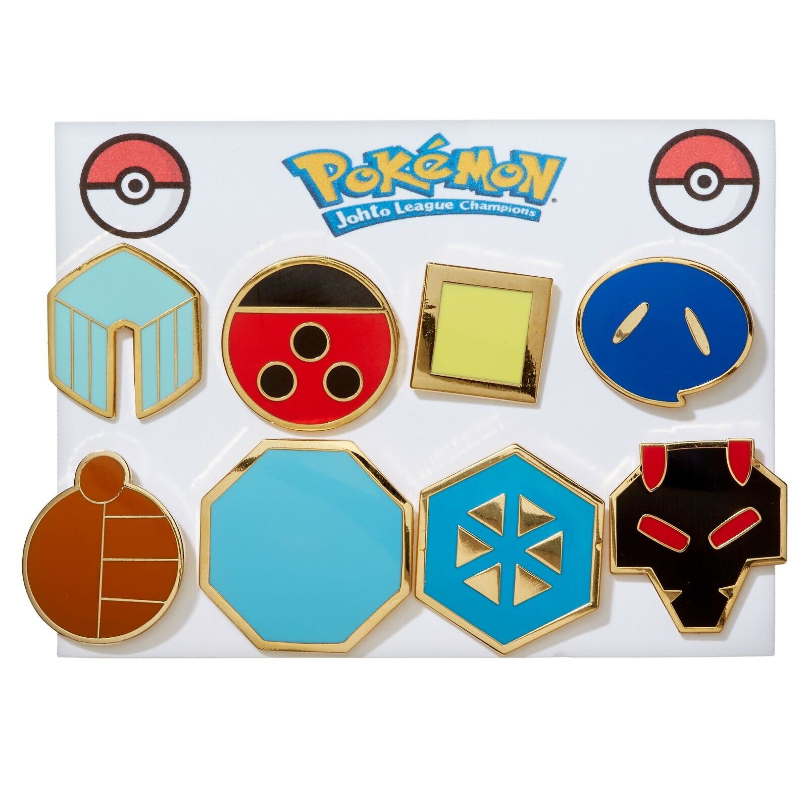 Pokemon Cartoon Anime All 8 Johto Gym Badges from Generation Gen 2 for Cosplay