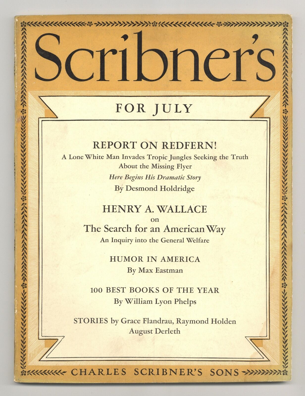 Scribner's Magazine Jul 1936 Vol. 100 #1 GD/VG 3.0 Low Grade