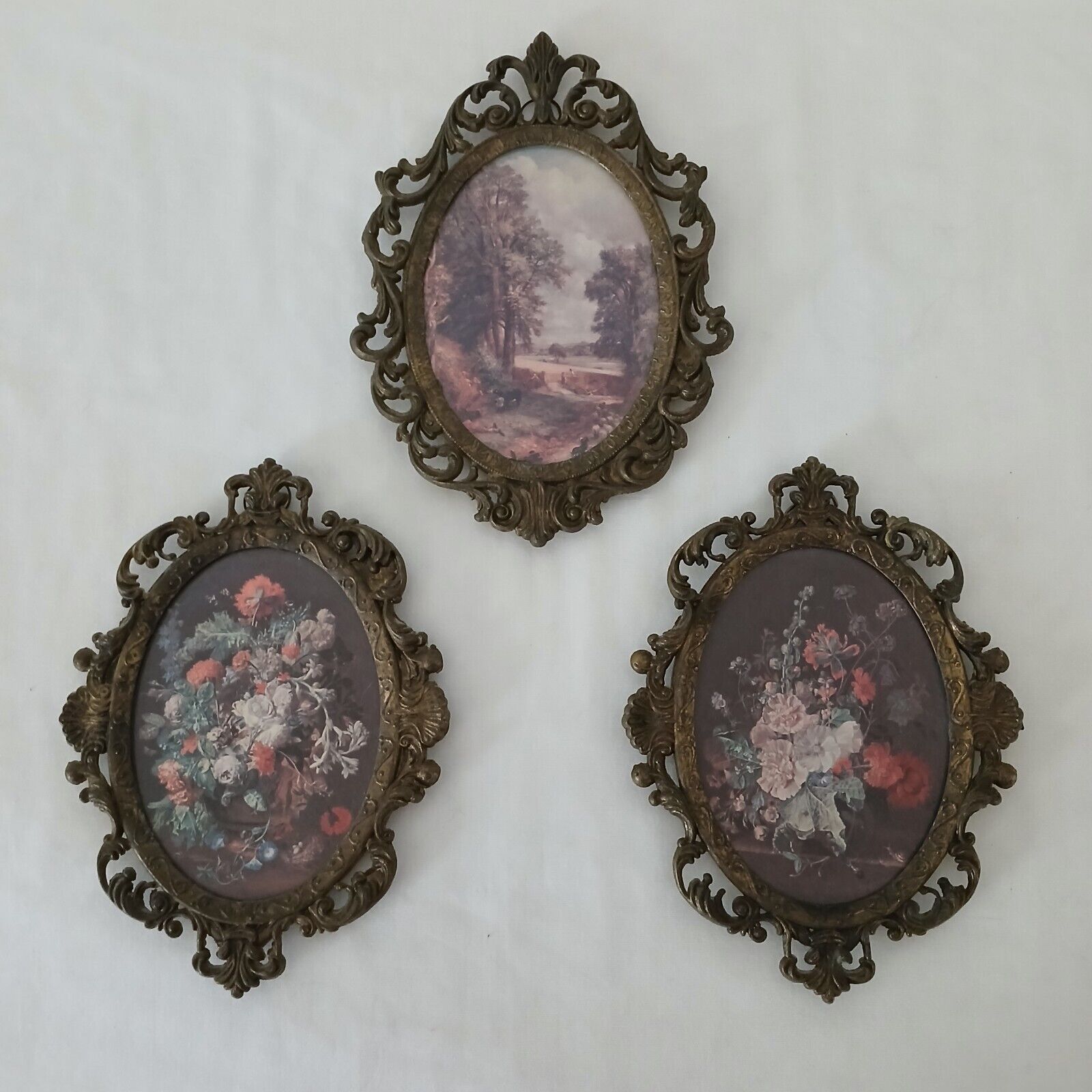 Vintage Ornate Picture Frame Wall Hangings 5”x7” Made Italy Lot Of 3