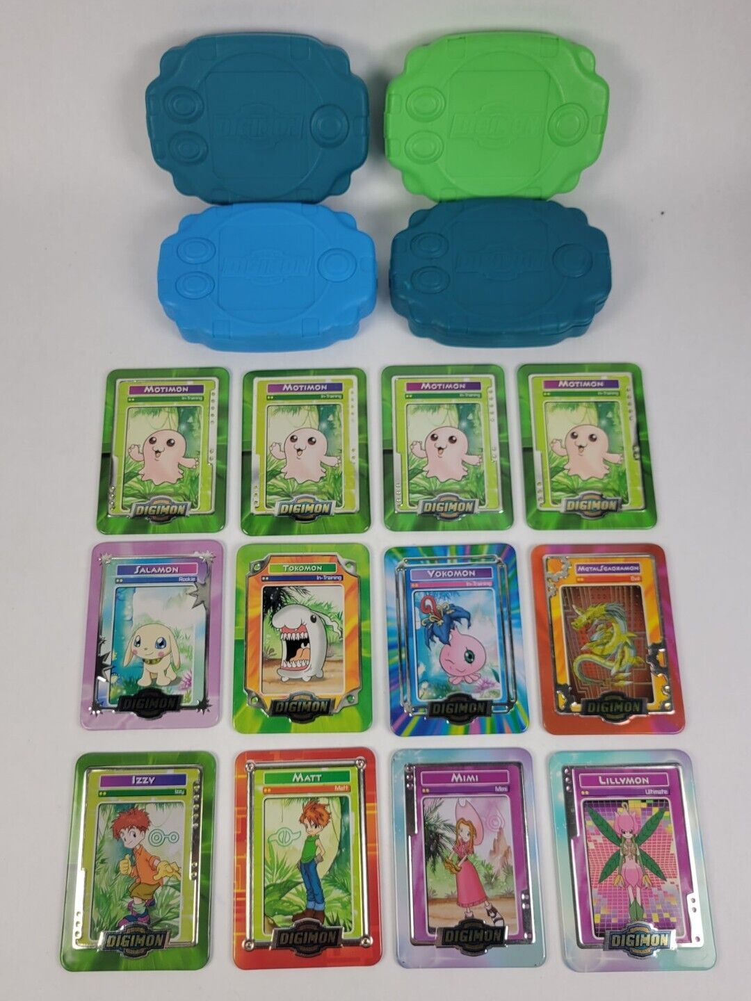 Digimon Tin Cards LOT of 12 With Card Cases-2000 Promo Cards Applause