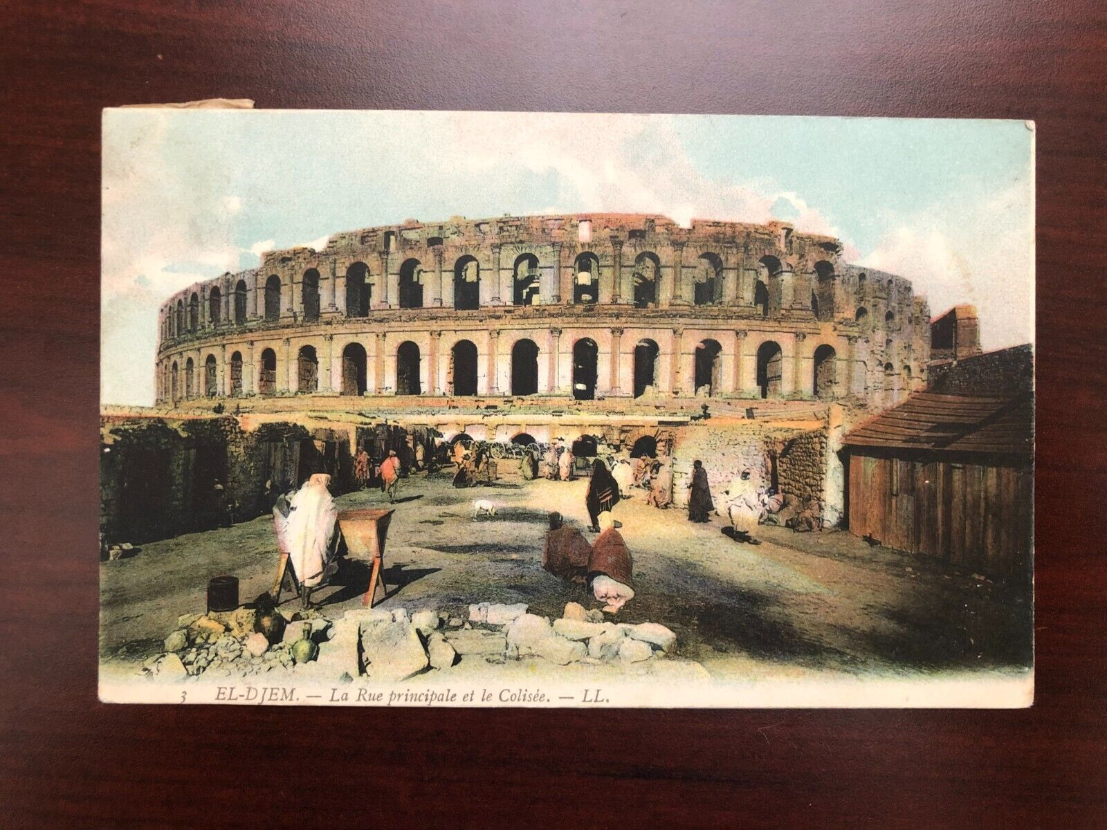 Postcard El Djem The Main Street and The Colosseum, Tunisia Posted