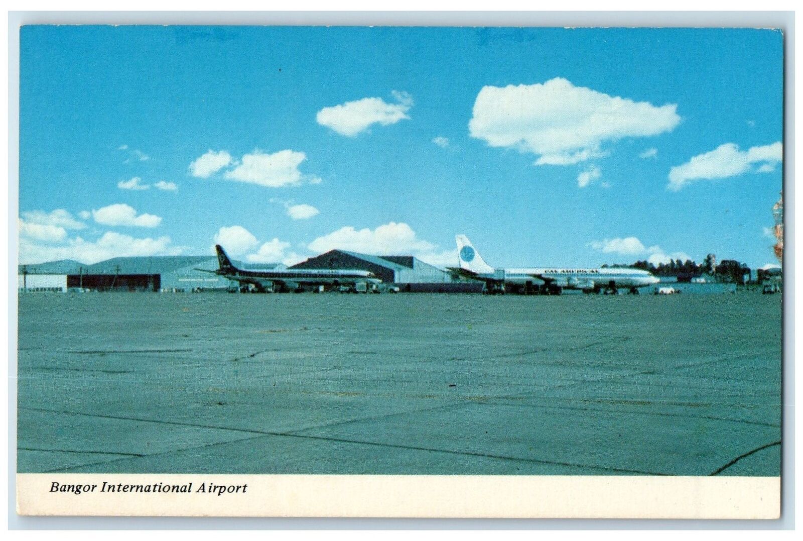 c1960 Bangor International Airport Scene Bangor Maine ME Unposted Cloud Postcard
