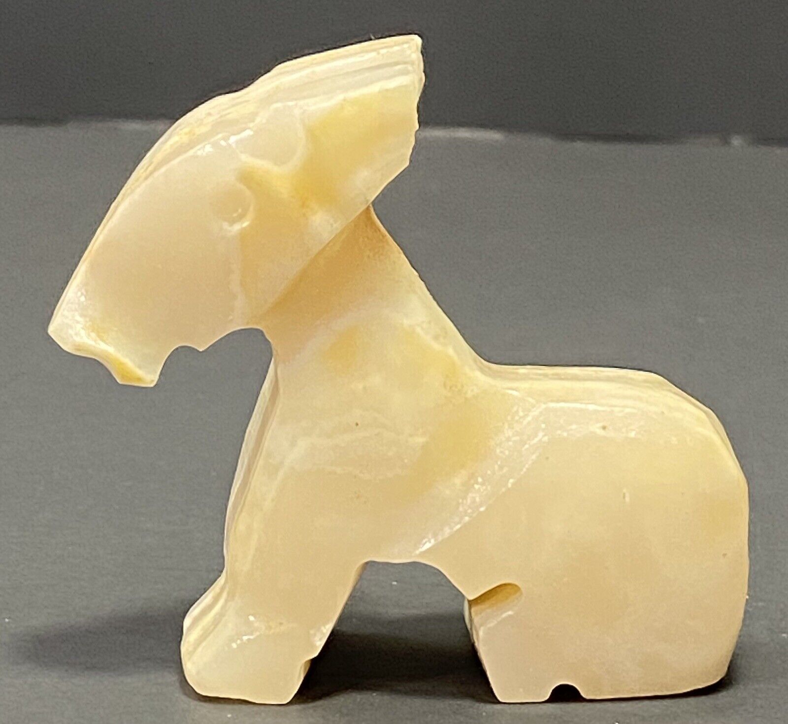 Vintage Tiny Donkey Mule Carved Stone Miniature Animal Figurine