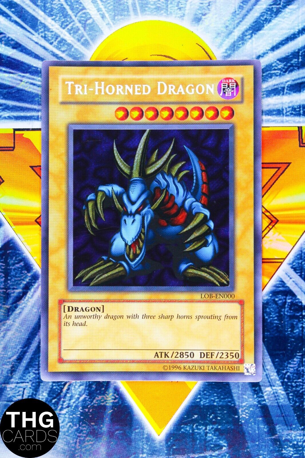 Tri-Horned Dragon LOB-EN000 Secret Rare Yugioh Card