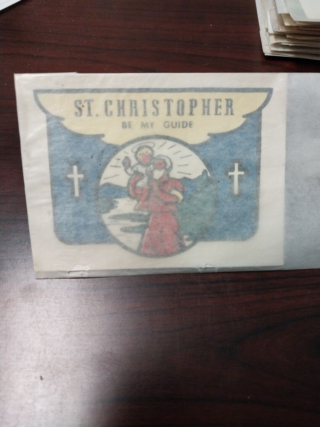 Baxter Lane Co. Vintage Water Dip Decal ST. CHRISTOPHER BE MY GUIDE Sticker