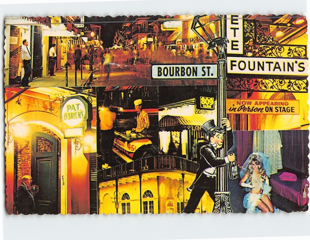 Postcard Greetings From Bourbon Street New Orleans Louisiana USA