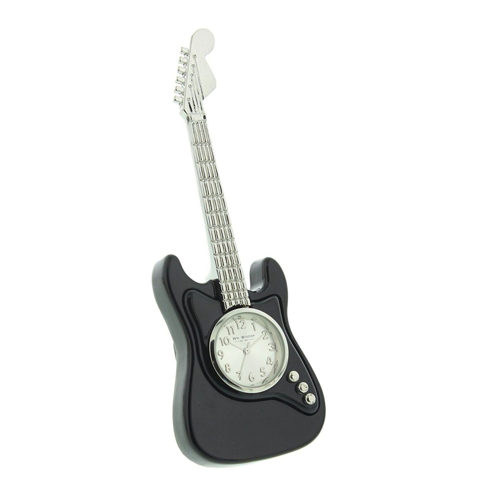 Standing Black Guitar Novelty Collectors Miniature­ Clock