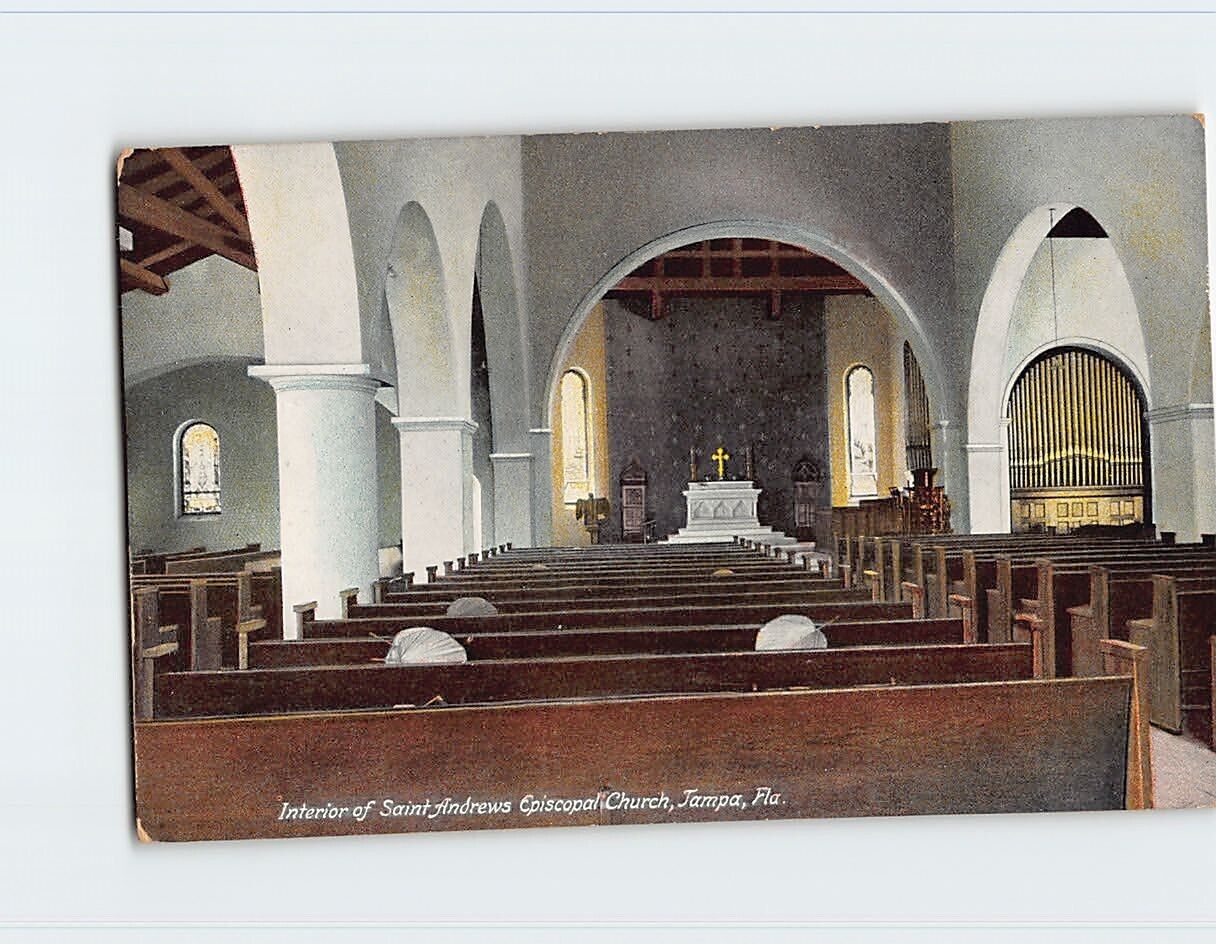 Postcard Interior of Saint Andrews Episcopal Church, Tampa, Florida