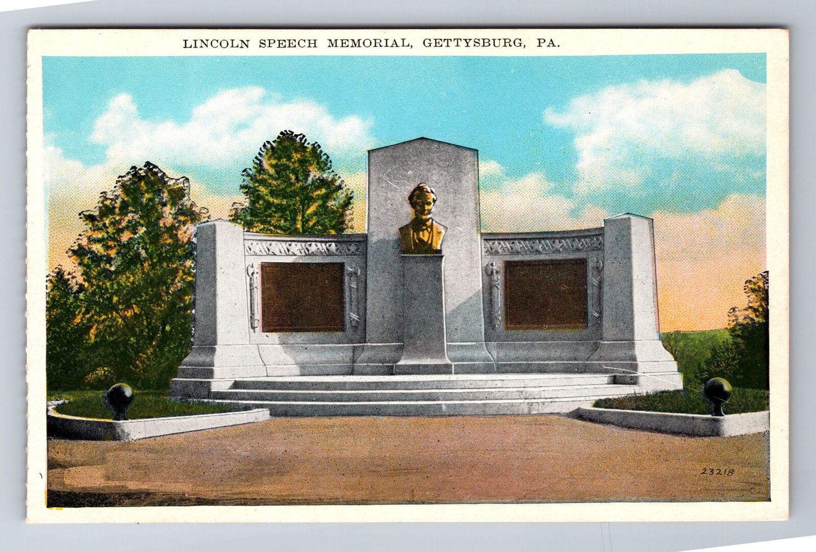 Gettysburg PA-Pennsylvania, Lincoln Speech Memorial, Antique, Vintage Postcard