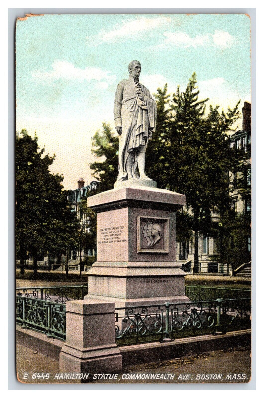 Harrison Statue Boston Massachusetts MA UNP Unused DB  Postcard O20