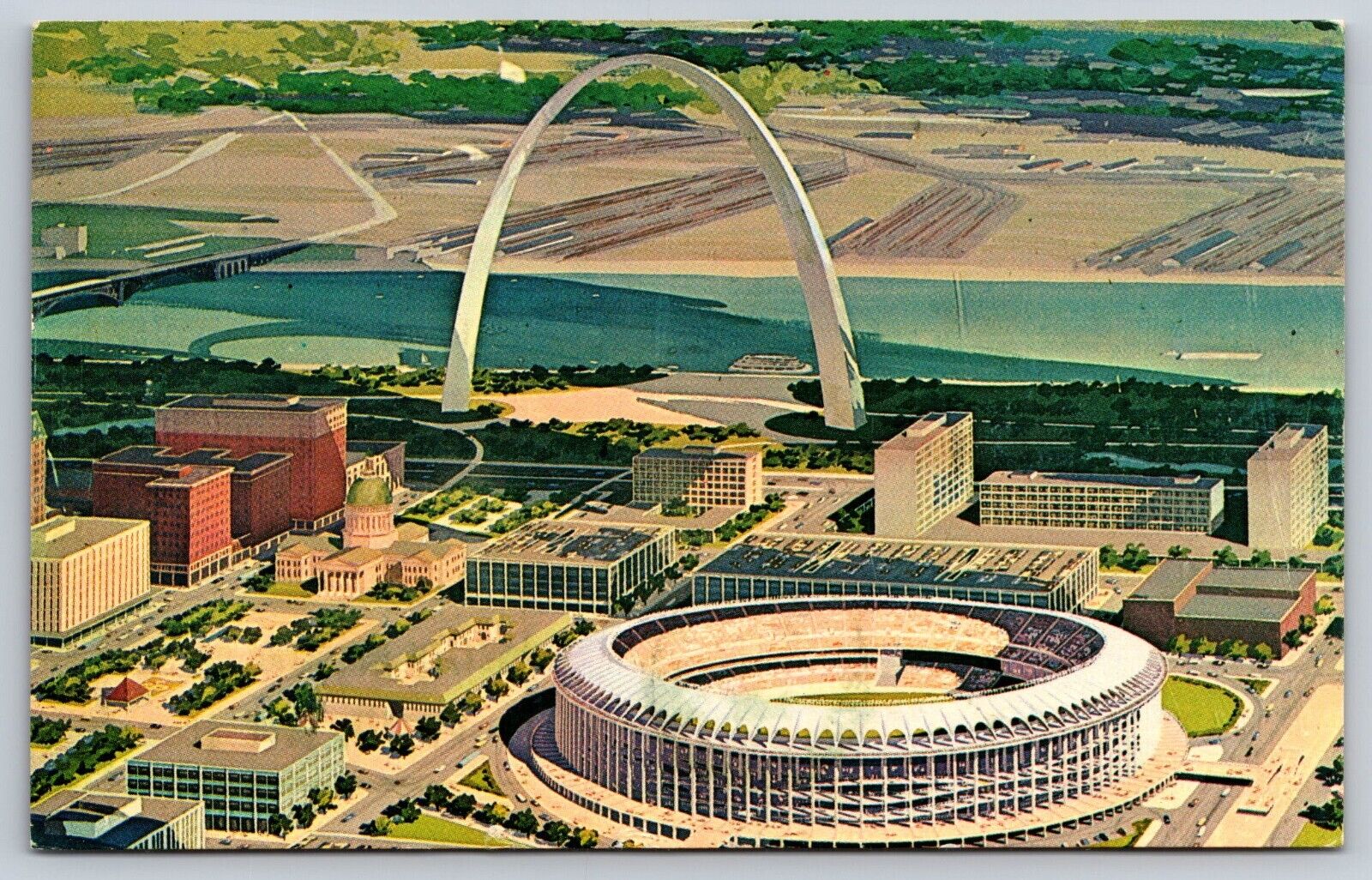 Postcard Projected New Look for Downtown St Louis Missouri