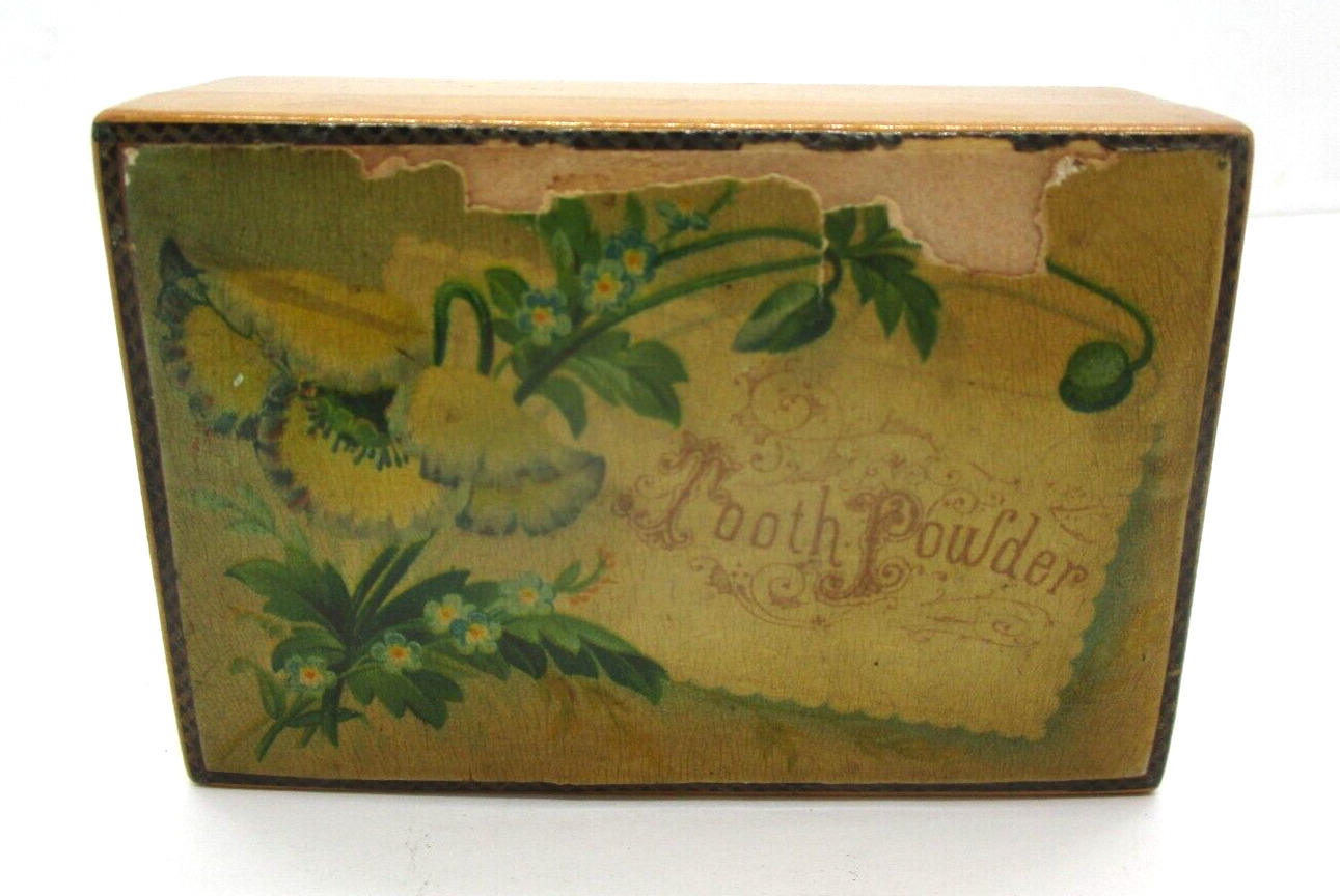 Vintage Treen Wood Tooth Powder Box 
