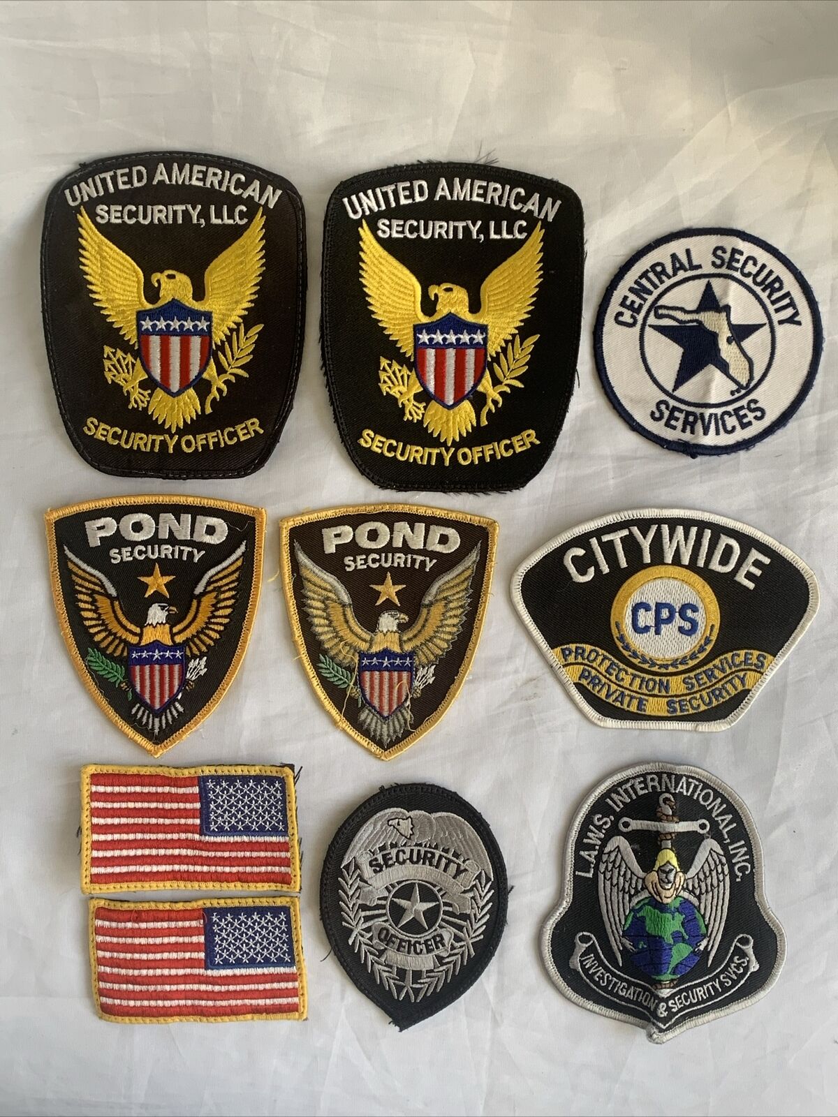 (10) Security Officer Uniform Patches - Used Mixed Lot