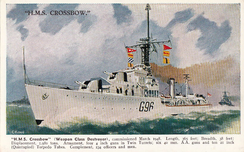 Postcard Ship HMS Crossbow