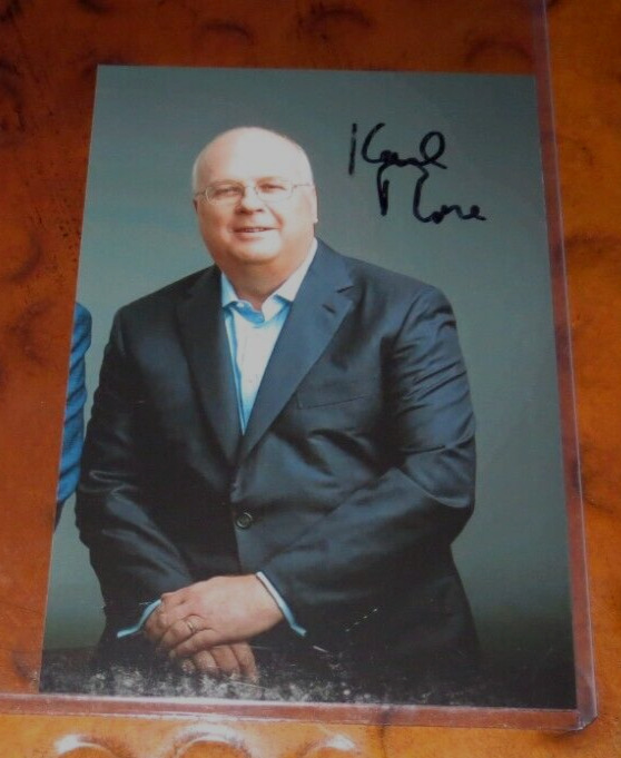Karl Rove signed autographed photo advisor to George W Bush \