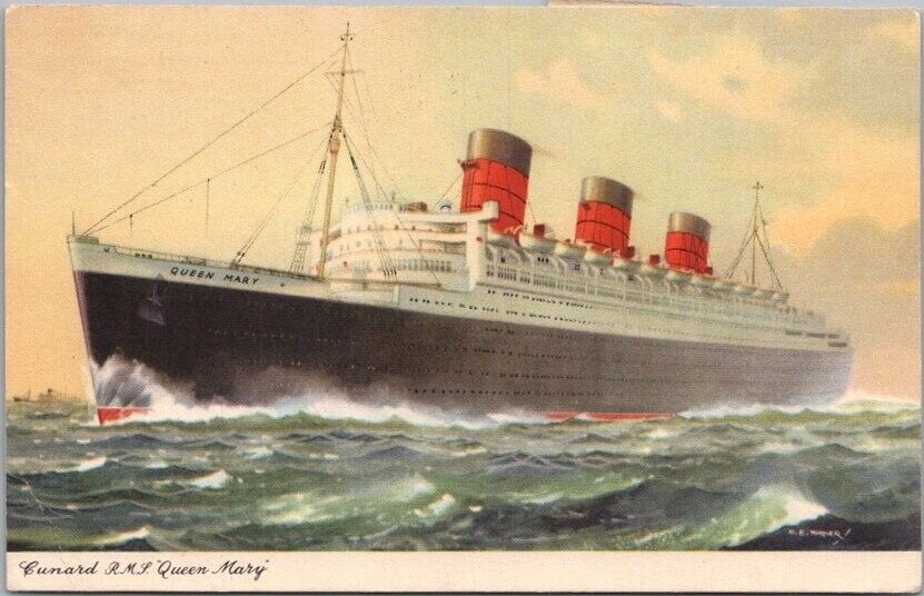 Vintage CUNARD LINE Steamship Postcard \