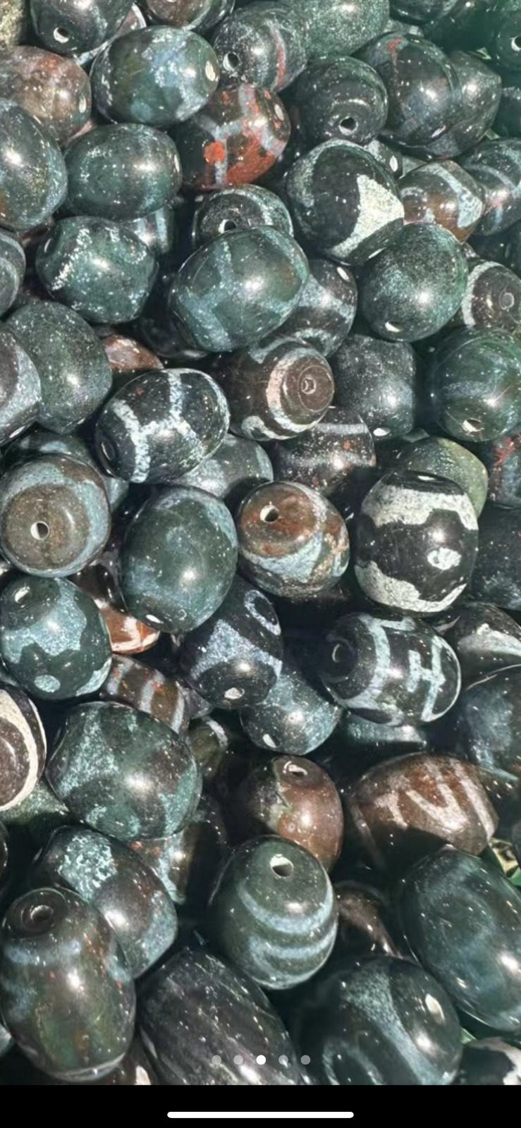 50 Pcs Rare Tibetan Natural Old Cinnabar *FengShui* Agate Dzi 15x20mm Beads