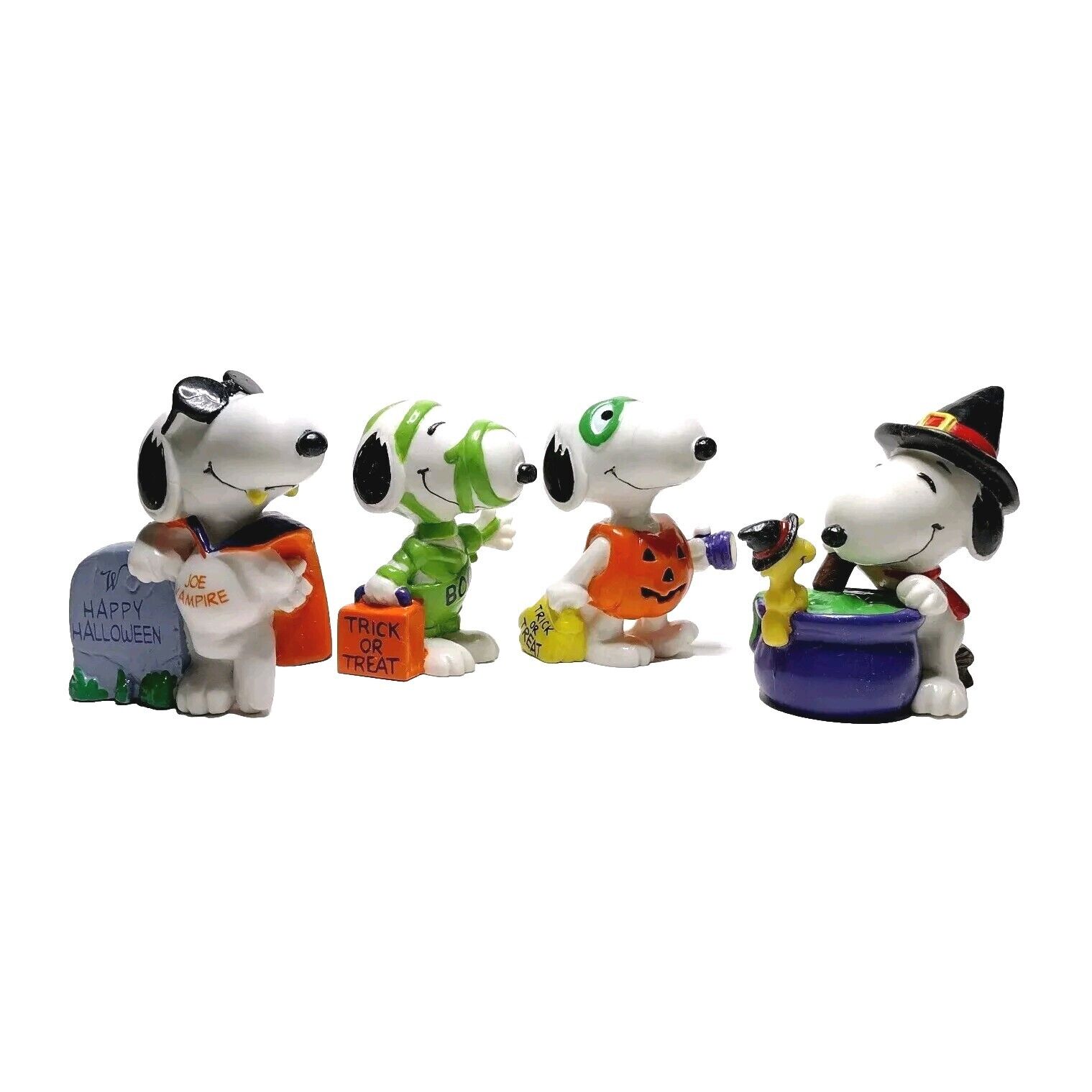 Lot of 4 Vtg Snoopy Dog Whitman\'s PVC Toy Figures Peanuts Cartoon Halloween