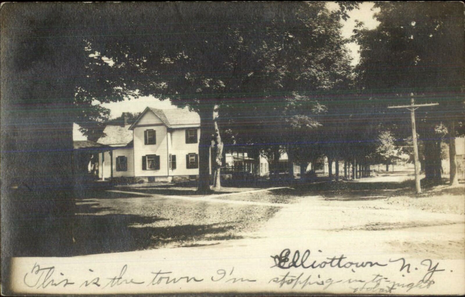 Elliottown NY??? Ellicottville? Written on Back c1905 Real Photo Postcard