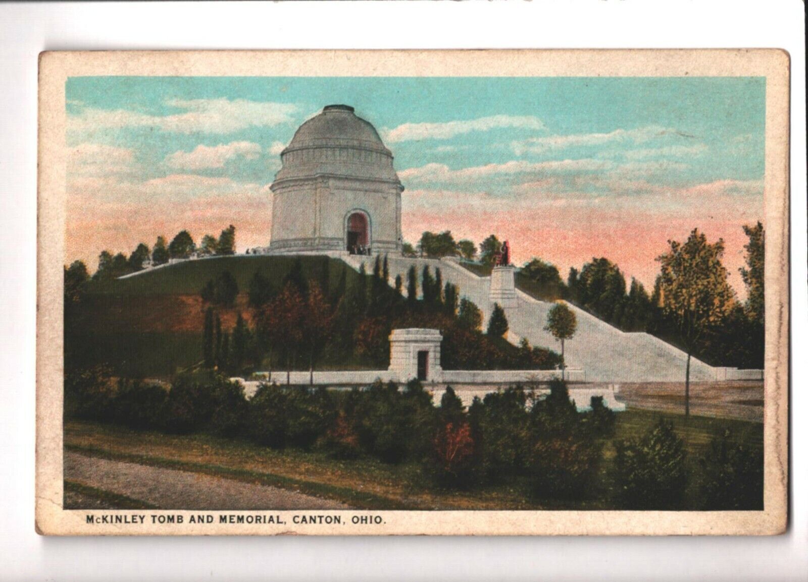 1924 Postcard Canton OH Ohio McKinley Tomb and Memorial Linen