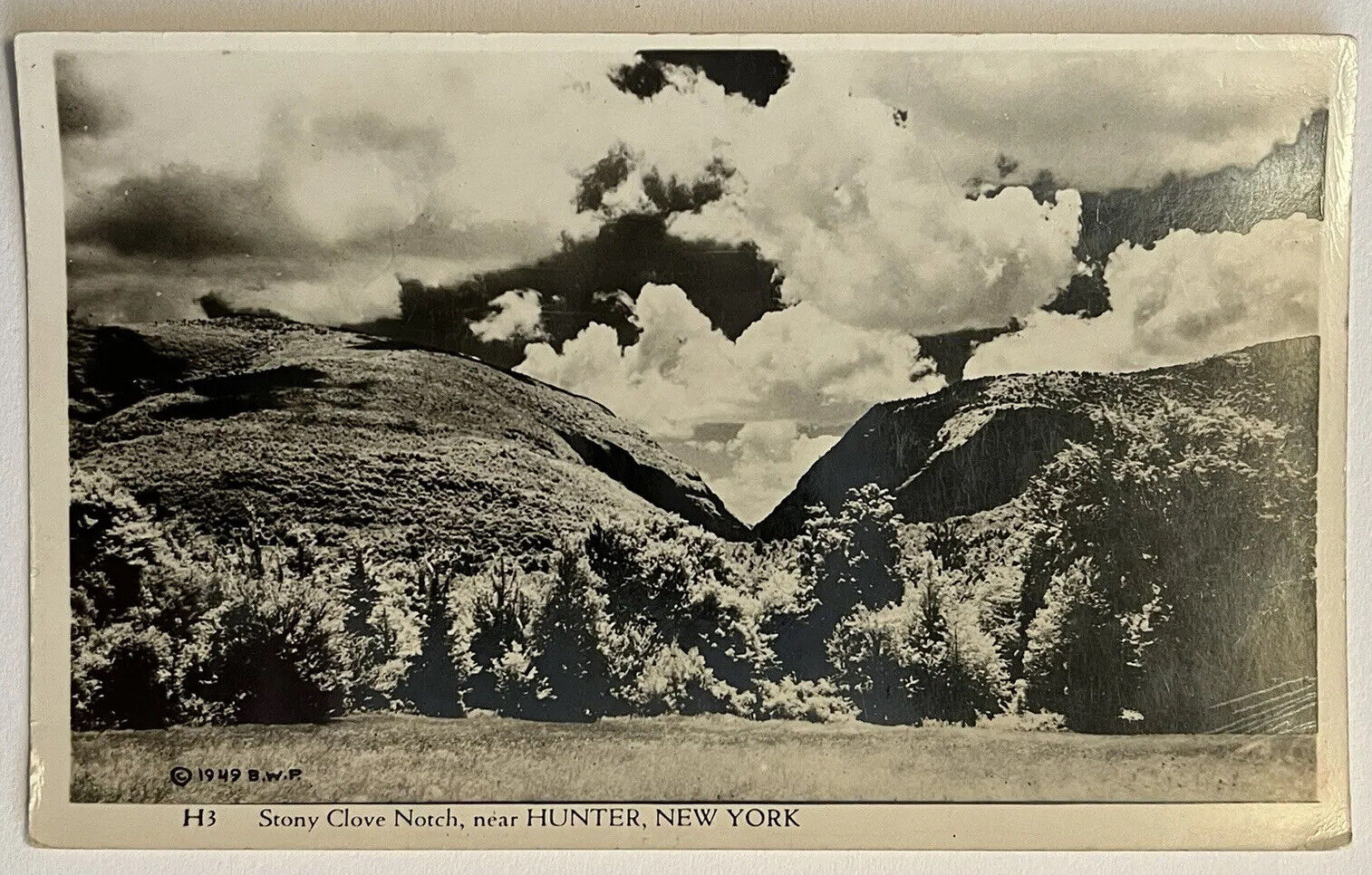 Hunter New York Stony Clove Notch Vintage Wyer RPPC Real Photo Postcard c1940