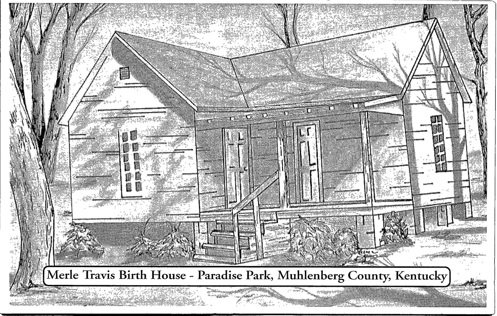 Merle Travis Birth house Muhlenberg County KENTUCKY CHROME POSTCARD D1