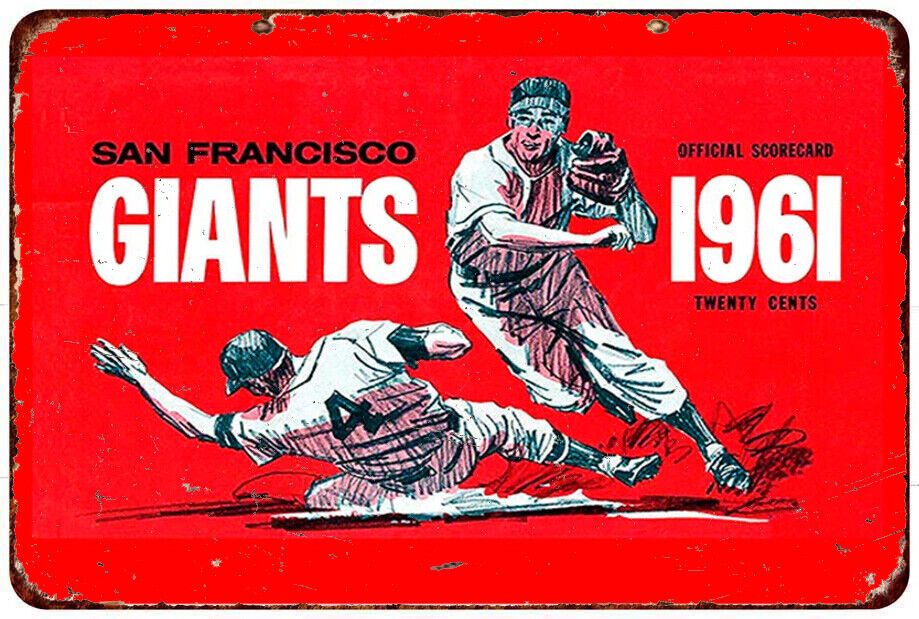 1961 San Francisco Giants Scorecard Cover Vintage Reproduction Metal sign