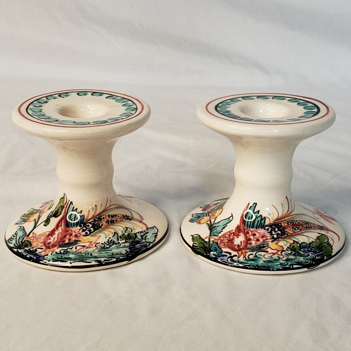 Vicorzete Agueda Tapered Candle Holders - Hand Painted & Signed ~ Portugal