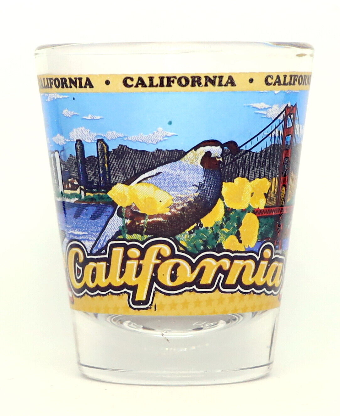 CALIFORNIA STATE WRAPAROUND SHOT GLASS SHOTGLASS