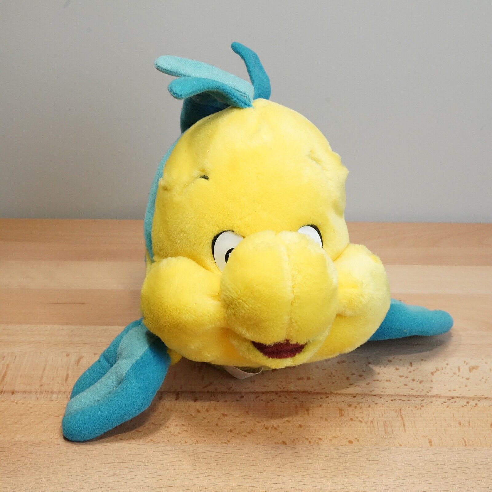 Vintage Walt Disney World Little Mermaid Flounder Plush Yellow Fish Stuffed Toy