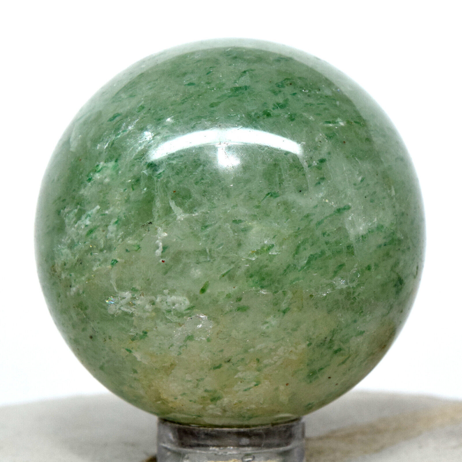 42mm Green Idocrase Sphere Natural Vesuvianite Sparkling Crystal Stone - India