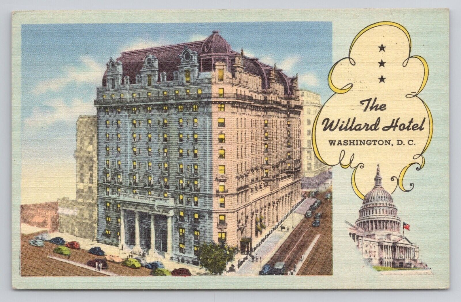The Willard Hotel Washington DC Linen Postcard No 5671