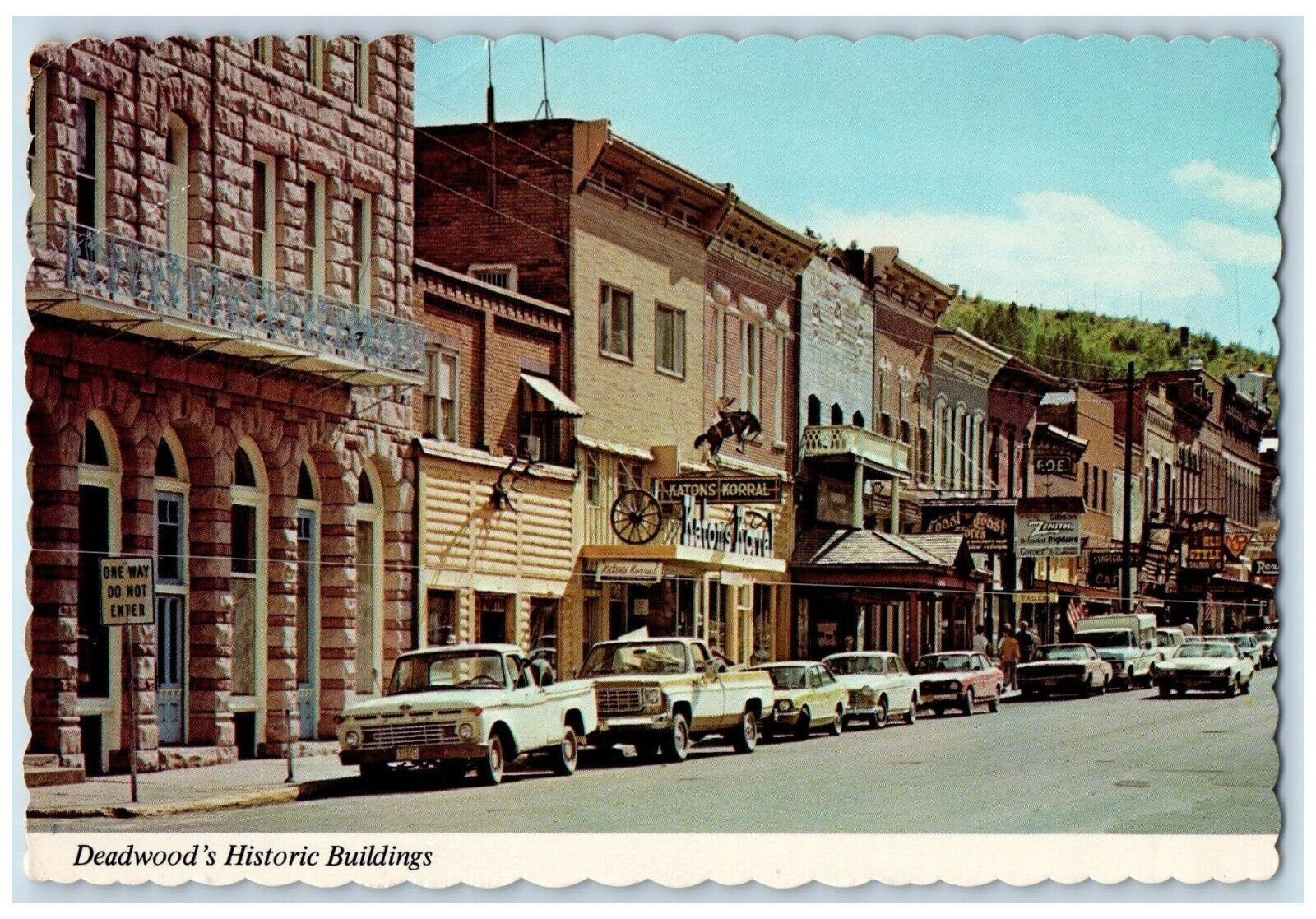 1982 Deadwood\'s Historic Buildings Cars Street View Rapid City SD Postcard