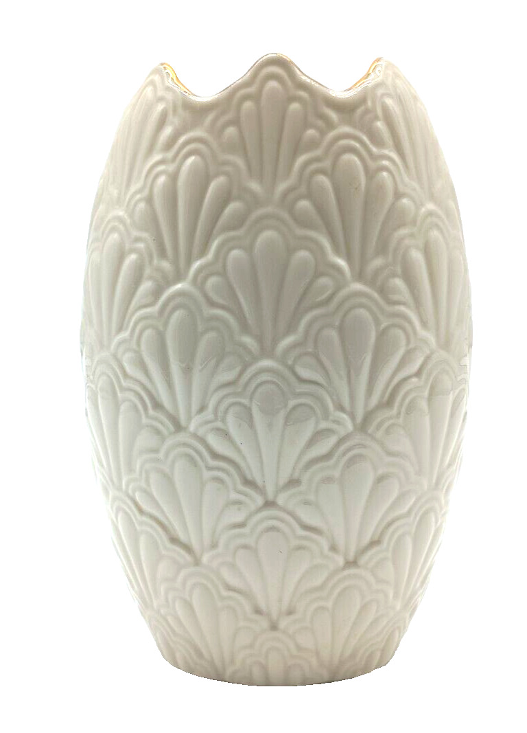 Lenox Vase Porcelain 24k Gold Trim Jacquard 6.75\