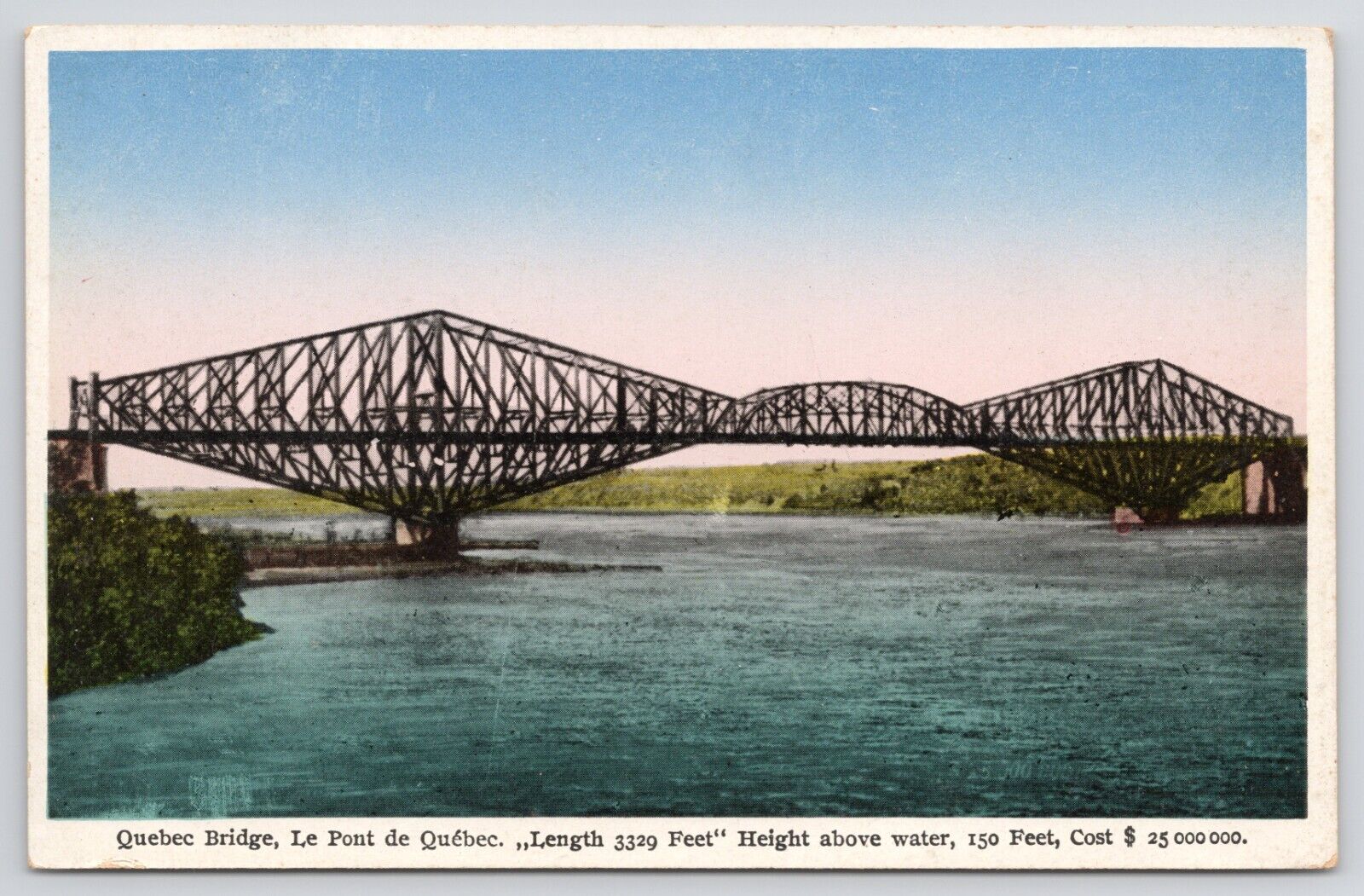 Quebec Canada Iron Bridge White Border Postcard