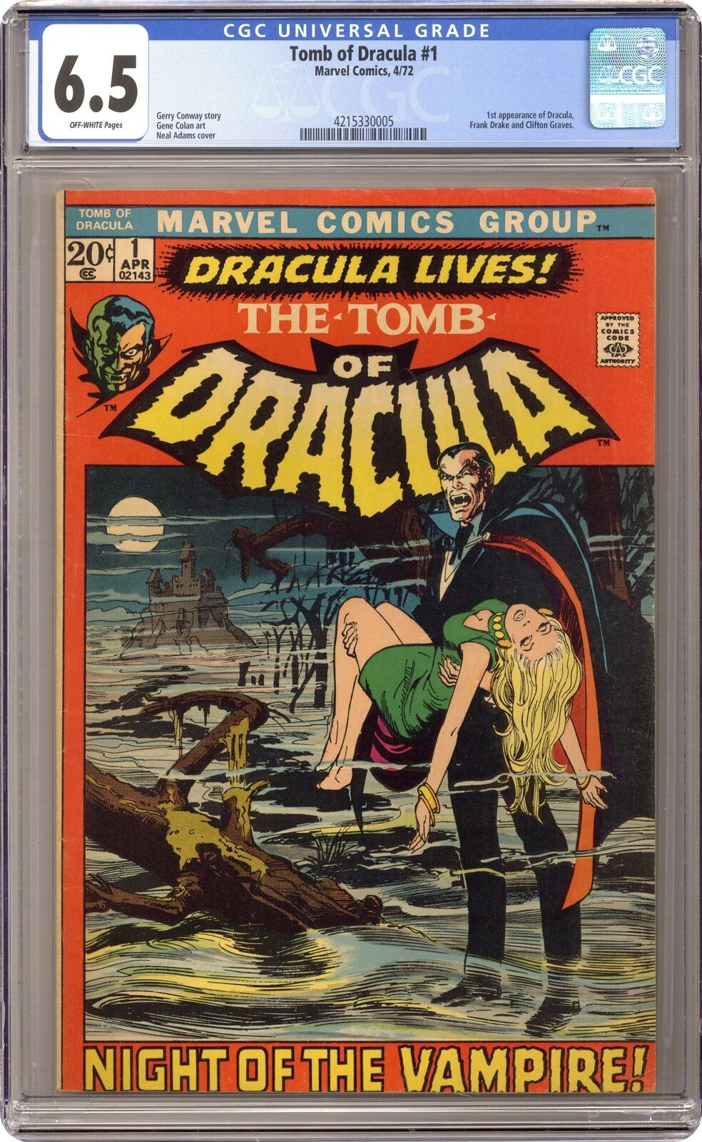 Tomb of Dracula #1 CGC 6.5 1972 4215330005 1st app. Dracula in a Marvel comic