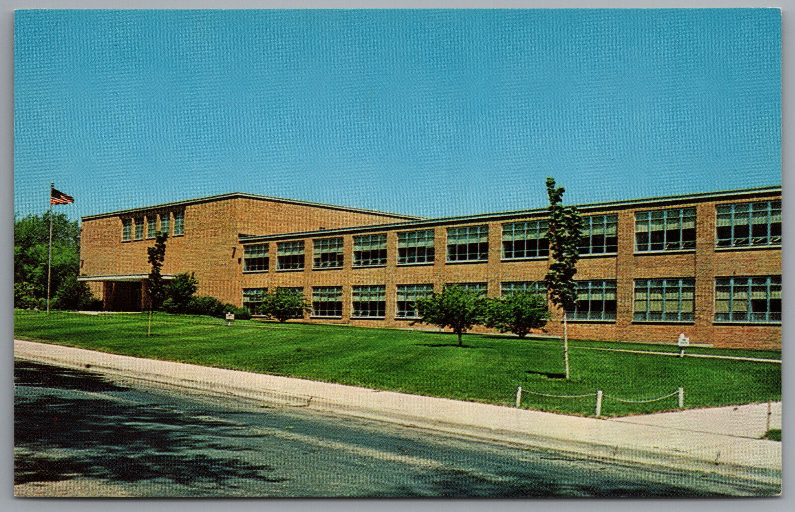Geneva IL Community High School Civic Center c1963 Postcard