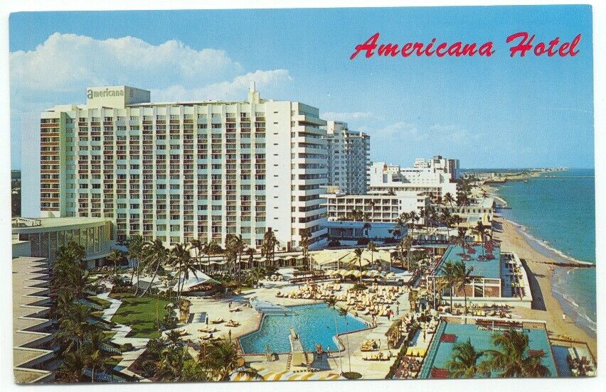 Americana Hotel Bal Harbour FL Postcard Florida