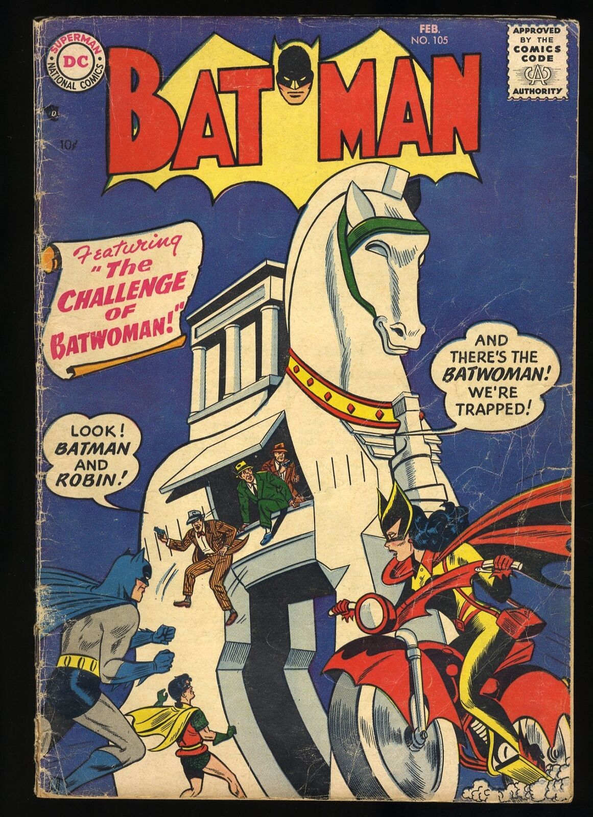 Batman #105 GD/VG 3.0 Cover by Sheldon Moldoff Robin Batwoman DC Comics 1957