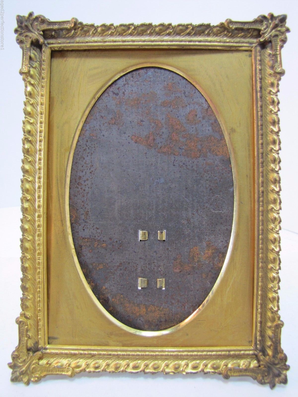 Antique Ornate Brass Picture Frame exquisite fine detailing turn of century 1900
