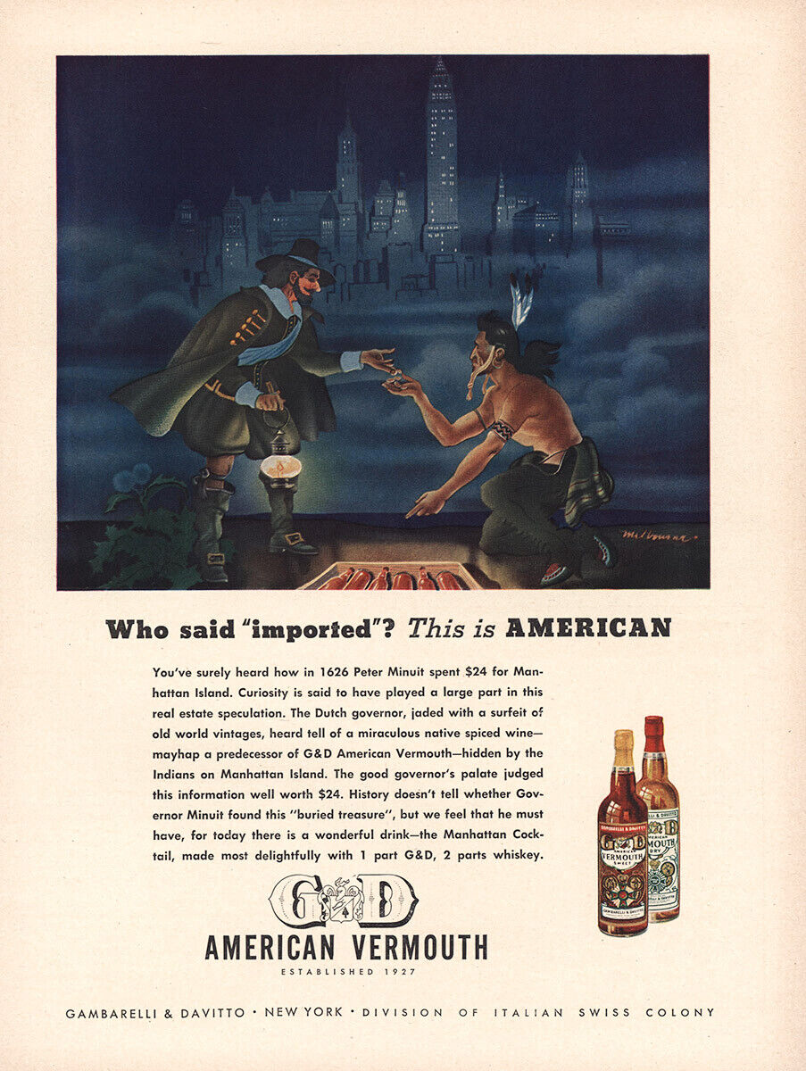 1945 G&D American Vermouth: Who Said Imported Vintage Print Ad