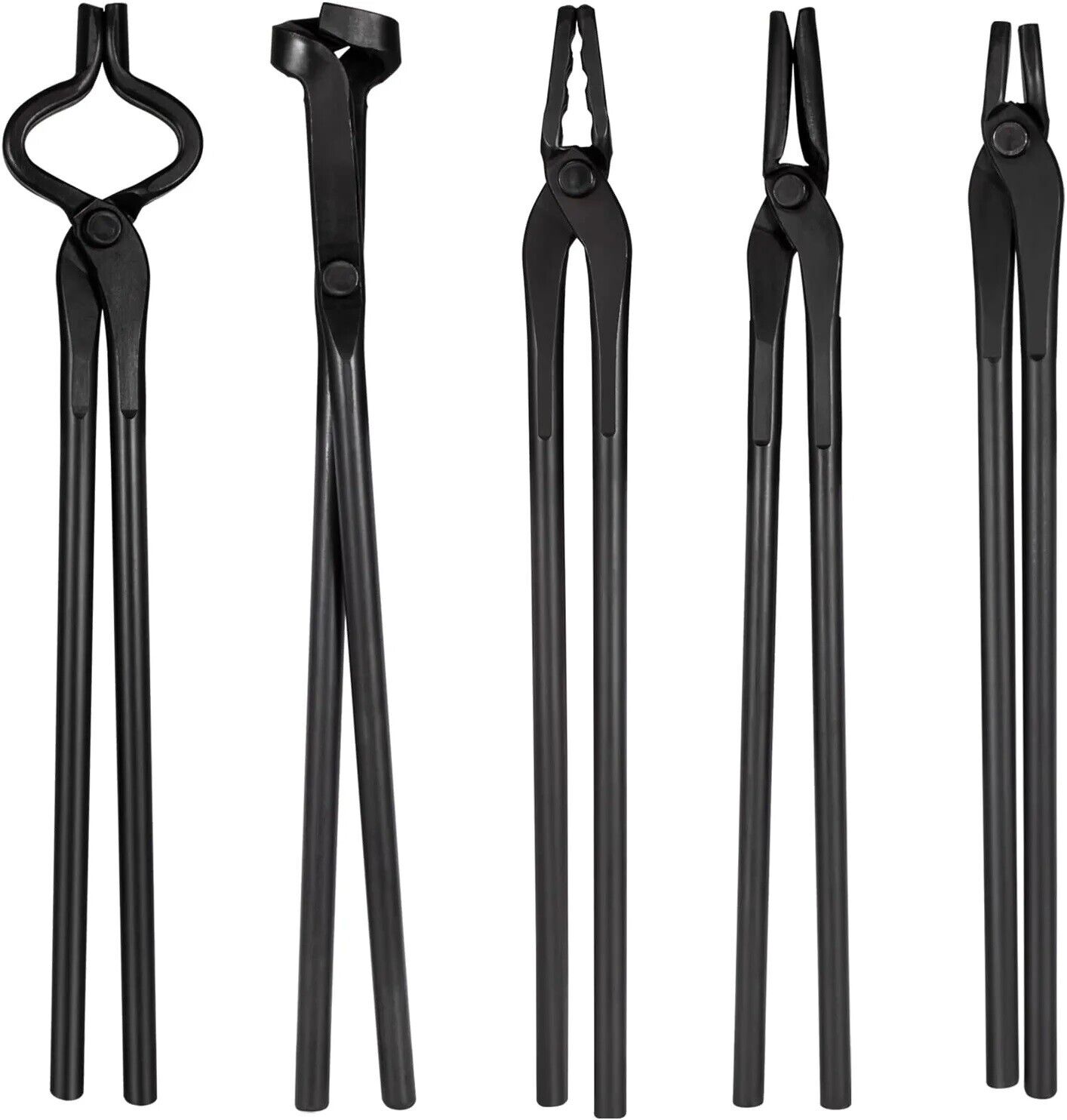 Blacksmith Tongs Tools Set For Knife Making, Anvil, Forge Kit , Flat Tongs