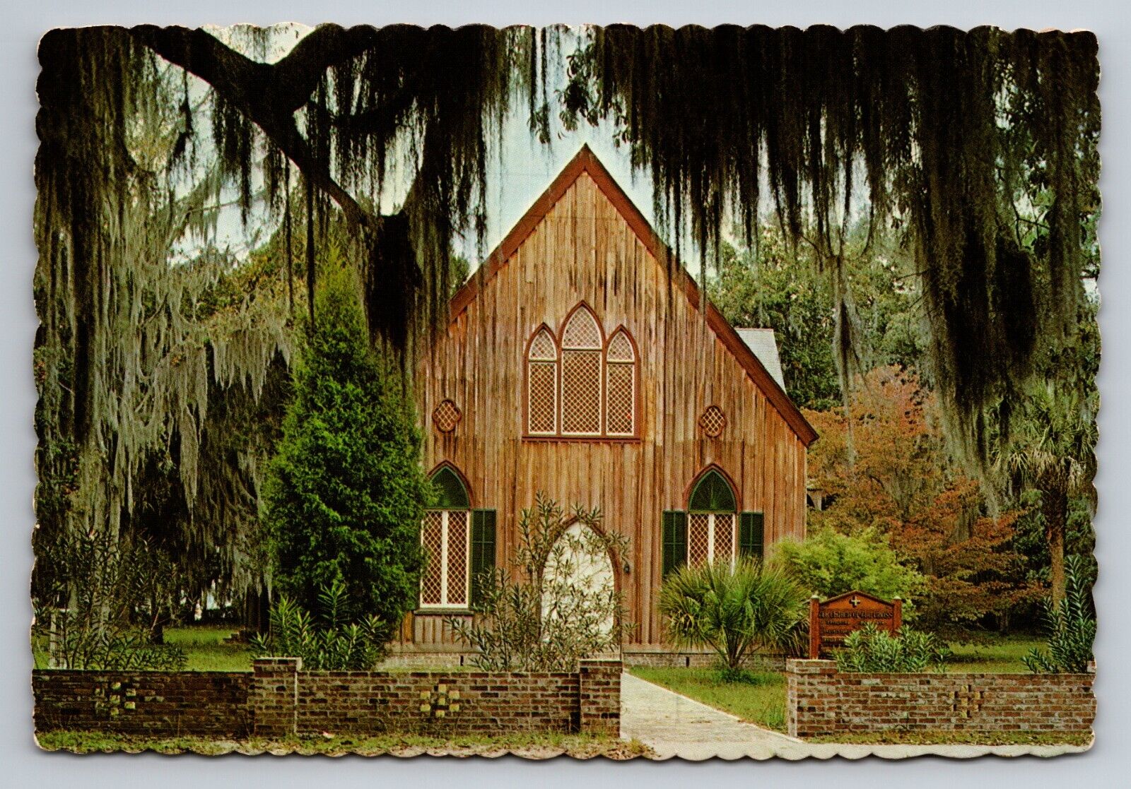 The Church Of The Cross Bluffton South Carolina Vintage Unposted Postcard