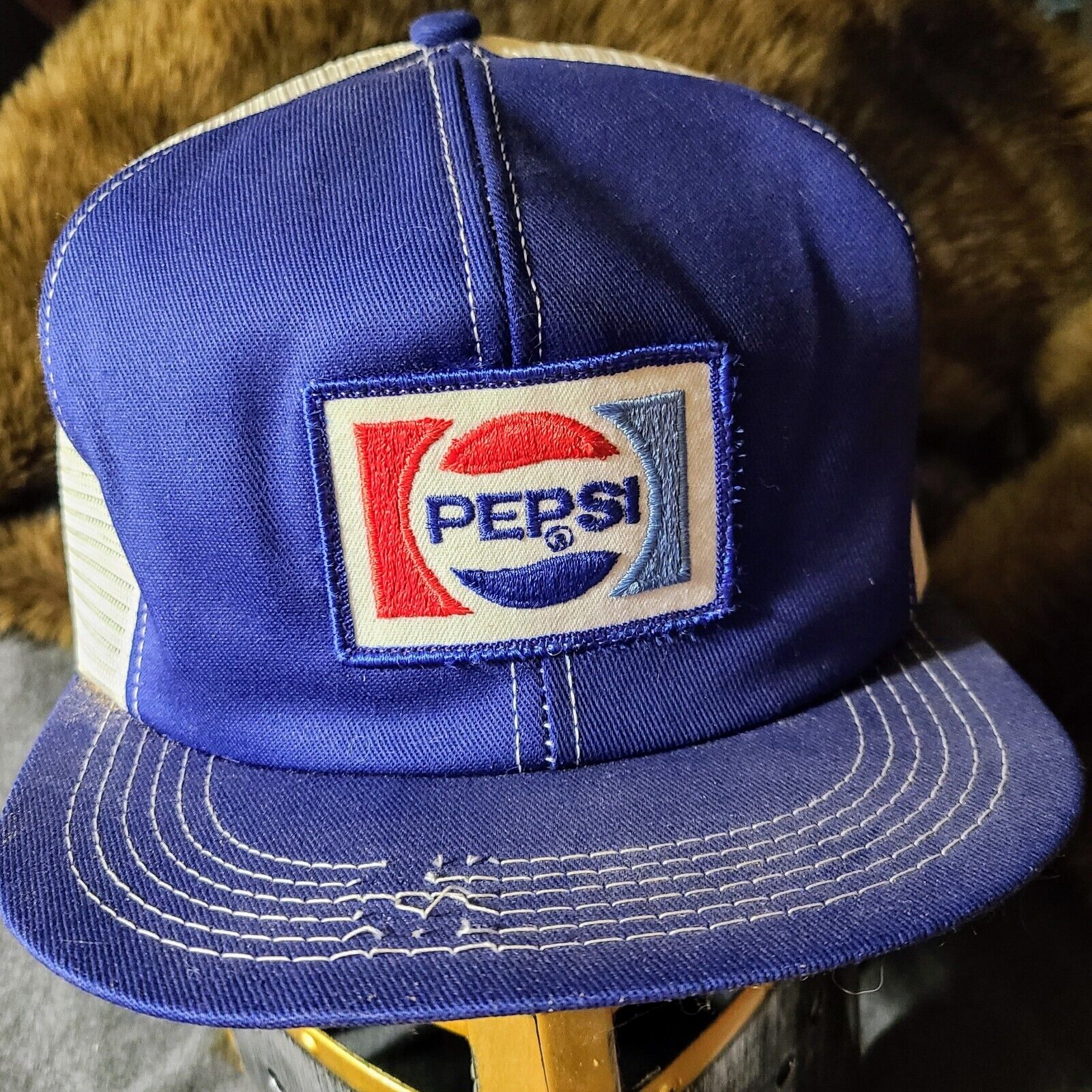 Vintage Pepsi Cola Patch Mesh Snap Back Hat/K-Brand USA