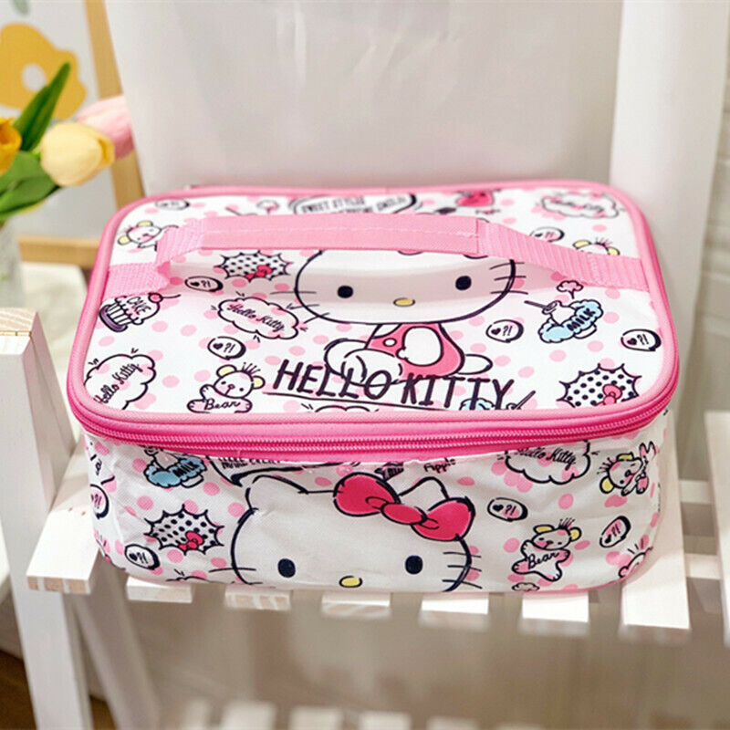 Kuromi Melody Hello Kitty Cinnamoroll Lunch Box Bag Case Insulated Handbag Tote