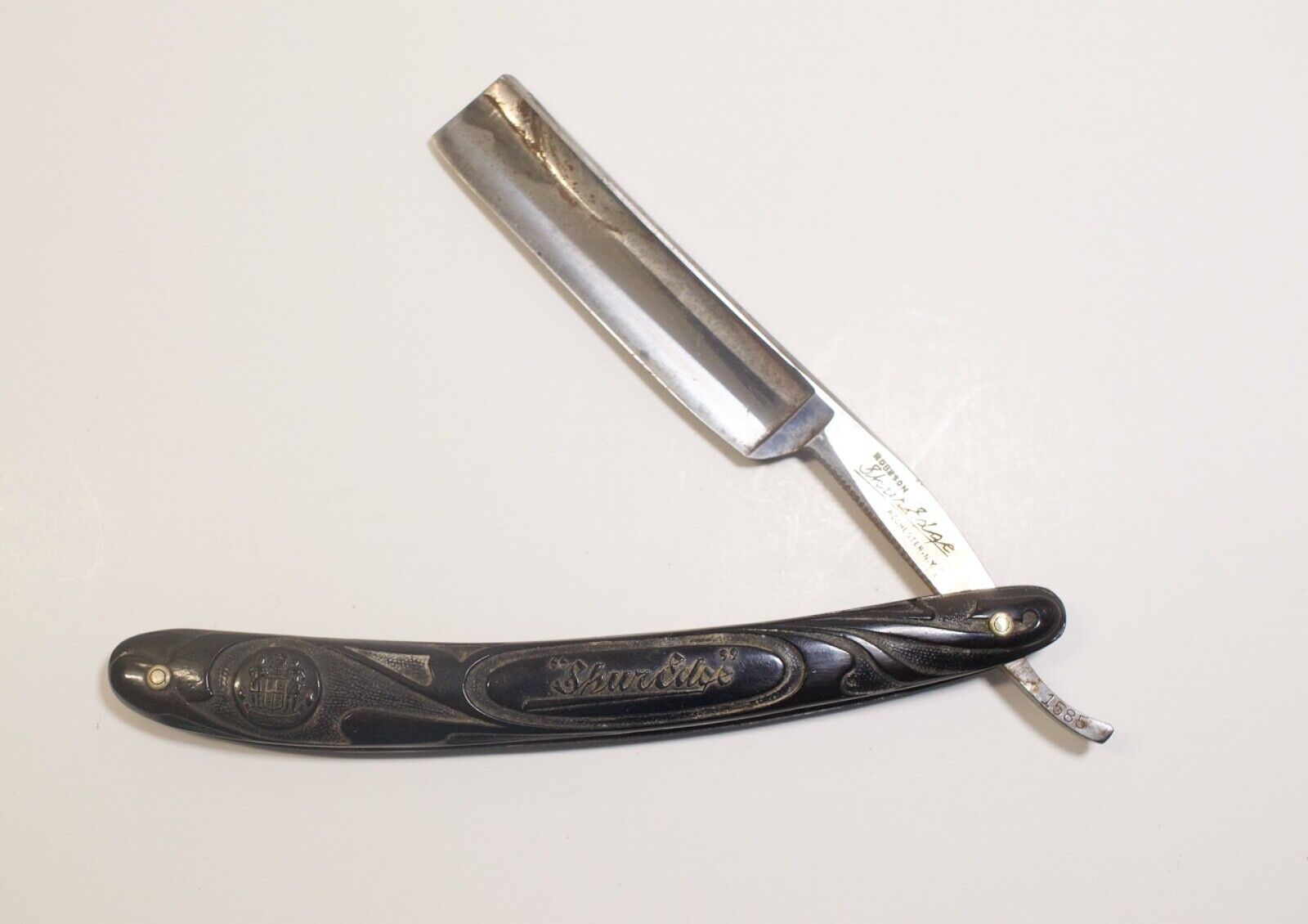 Antique Robeson Shur Edge Straight Razor Shaving Blade #1585 
