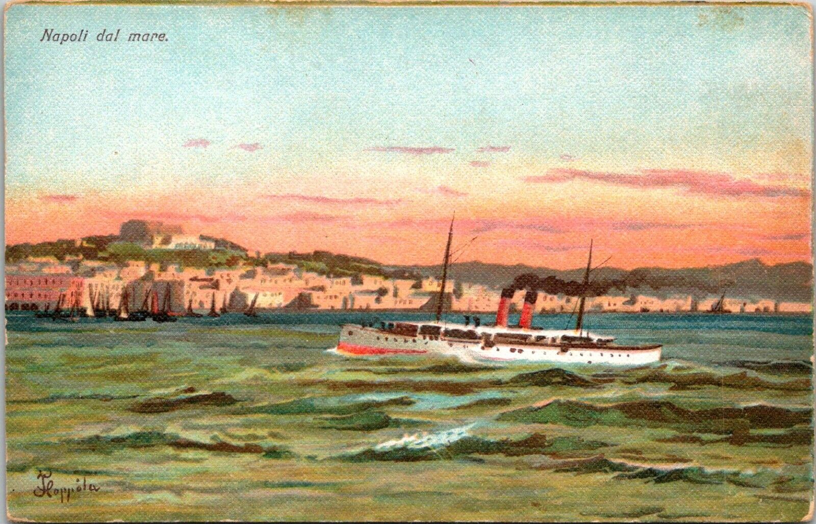 Italy Napoli dal mare DB Unposted 1907-1915 Antique Postcard